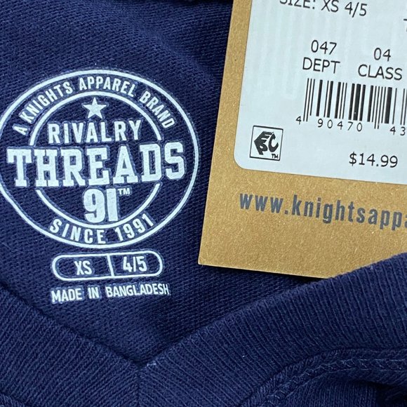 UNCG Greensboro Spartans Blue V-Neck Sleeve T-Shirt Tee Youth Girls XS S or XL - Picture 4 of 7